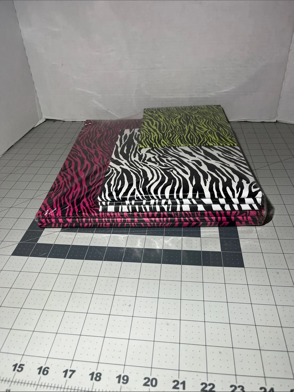 Zebra Print scrapbook Trio - Pink, White, Lime Green